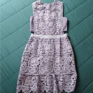 Crochet Lace Cut Out Lavender Dress